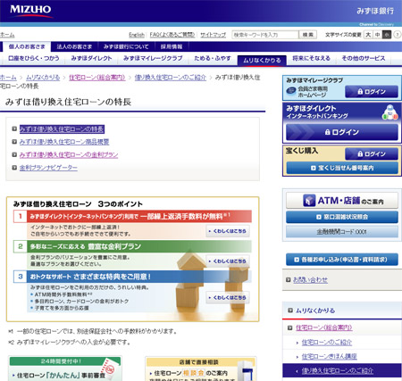 みずほ銀行の借り換え住宅ローン