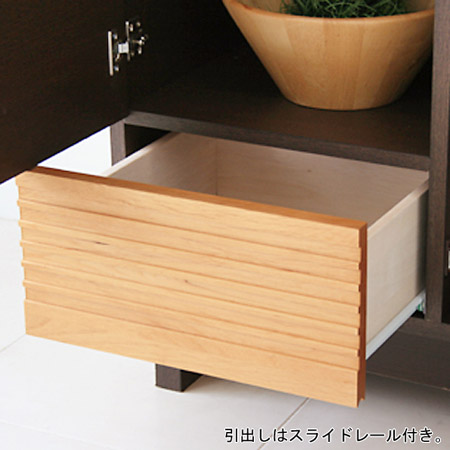 アルダー材キャビネットのスライドレール付き引き出し